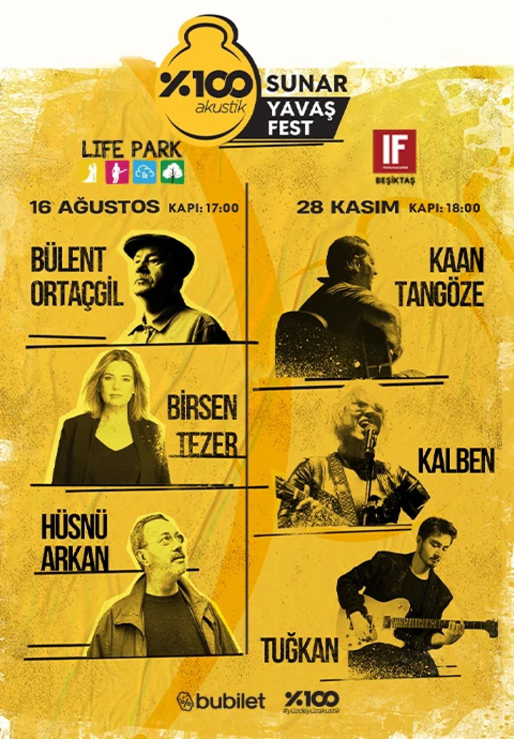 %100 Akustik Sunar: Yavaş Fest | Kaan Tangöze, Bülent Ortaçgil, Kalben, Birsen Tezer, Tuğkan, Hüsnü Arkan