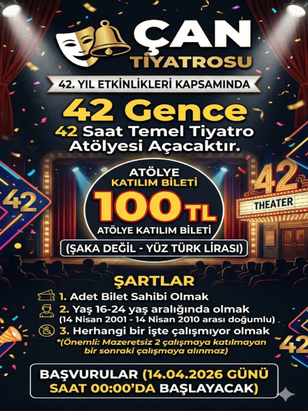 16-24 Yaş Tiyatro Atölyesi