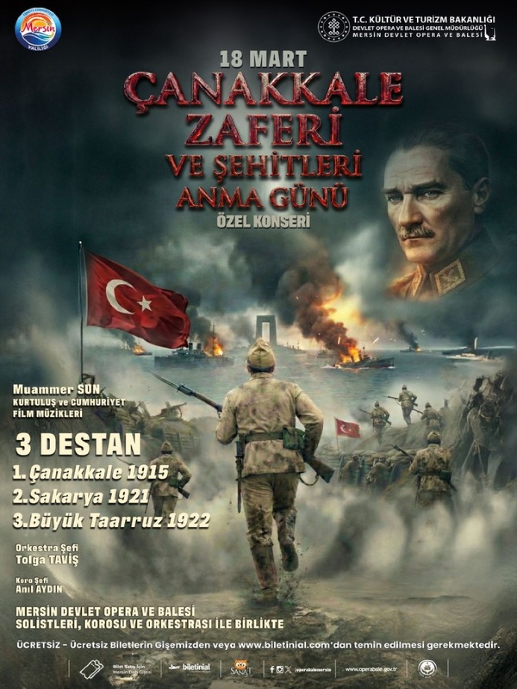 18 Mart Çanakkale Zaferi ve Şehitleri Anma Günü Özel Konseri (Ücretsiz) - Mersin DOB