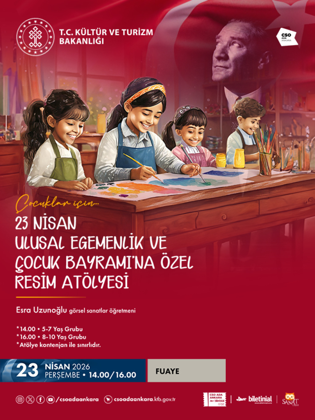 23 Nisan Ulusal Egemenlik ve Çocuk Bayramı'na Özel Resim Atölyesi