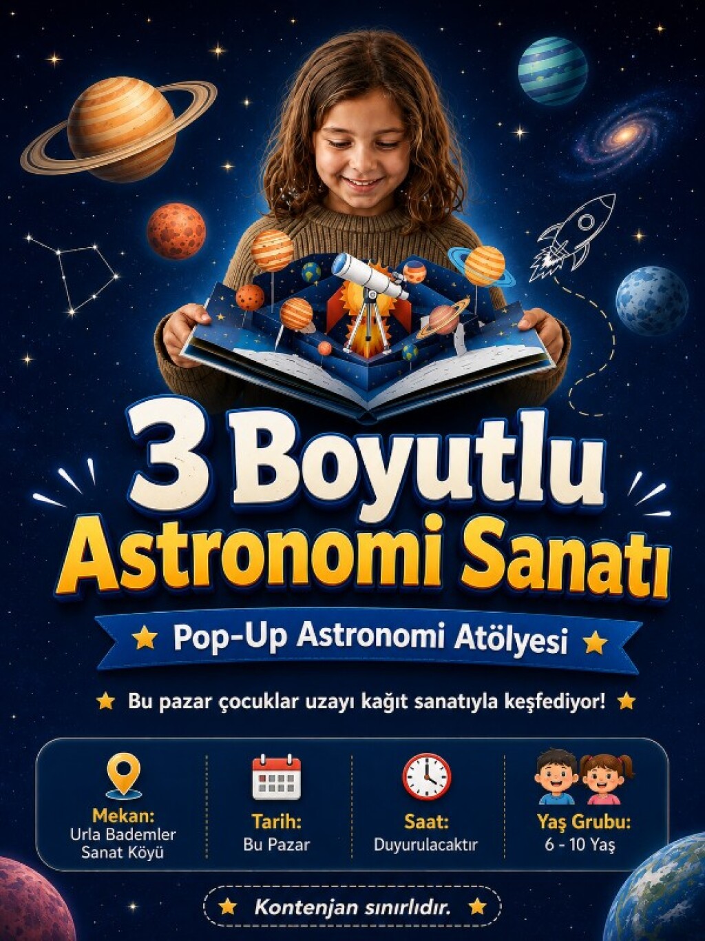 3 boyutlu Astronomi Sanatı: Pop-Up Astronomi Atölyesi