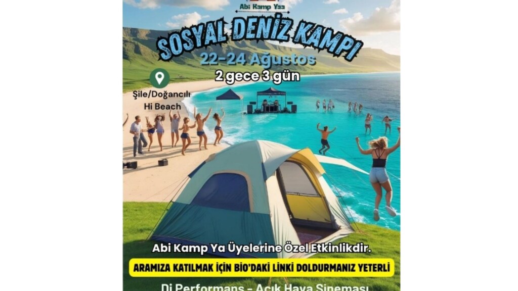 30 Kişilik Şile Kampı – Deniz ve Güneş Keyfi -22-24 Ağustos