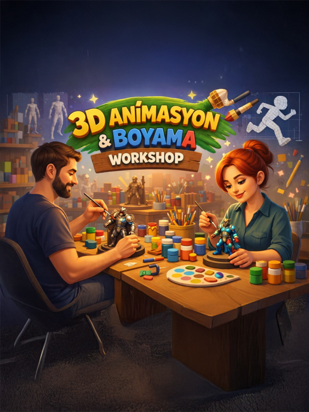 3D Animasyon Figür Boyama Workshopu