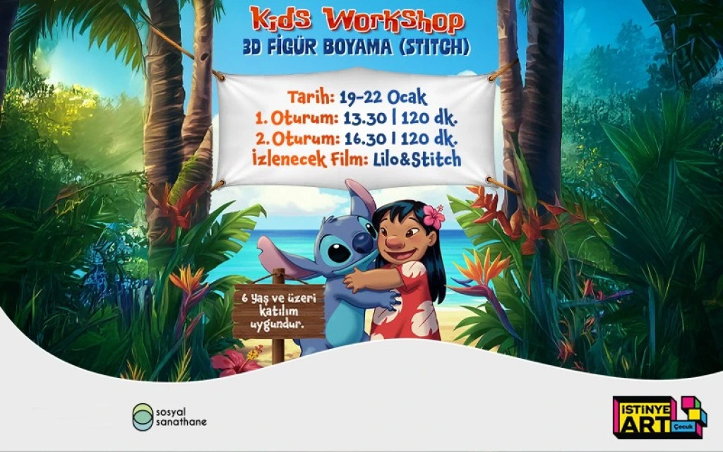 3D Figür Boyama (Stitch): Kids Workshop SS İzmir X İstinyeart