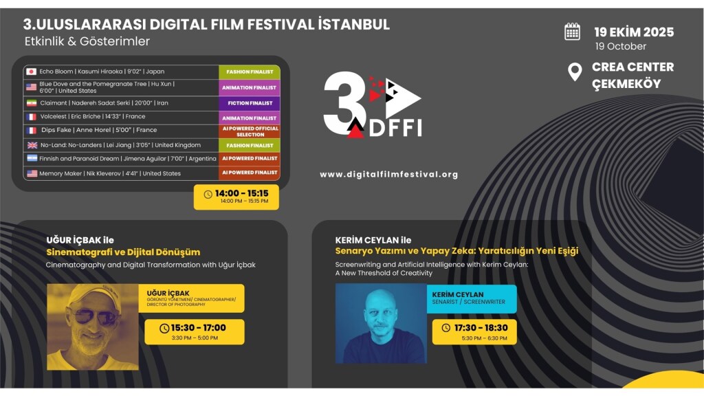 3.Uluslararası Digital Film Festival İstanbul - Ücretsiz Gösterim & Etkinlikler - Crea Center
