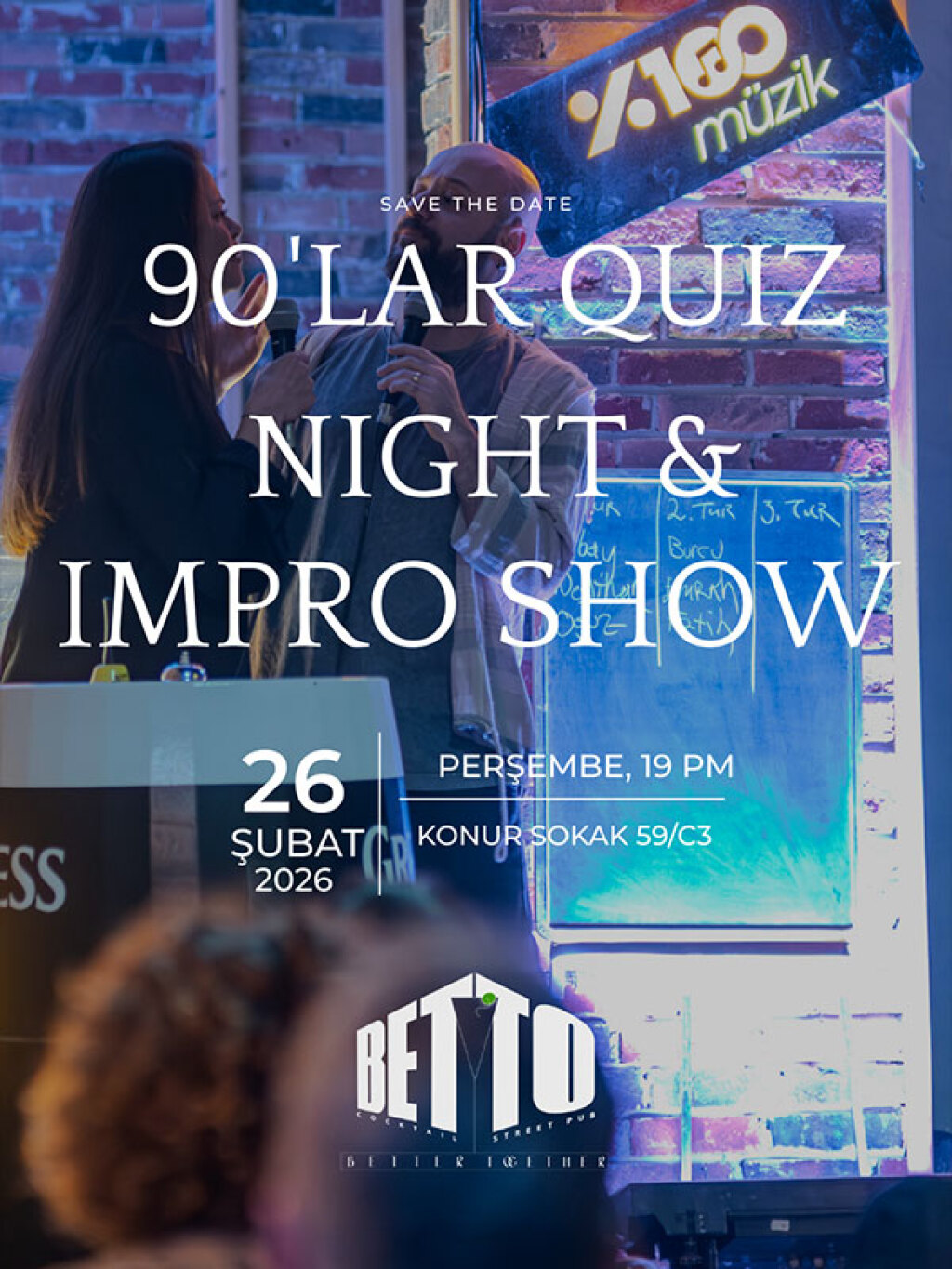 90'lar Quiz Night & Masa Başı Impro