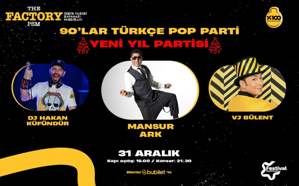 90'lar Türkçe Pop Parti : Mansur Ark & Dj Hakan Küfündür & Vj Bülent