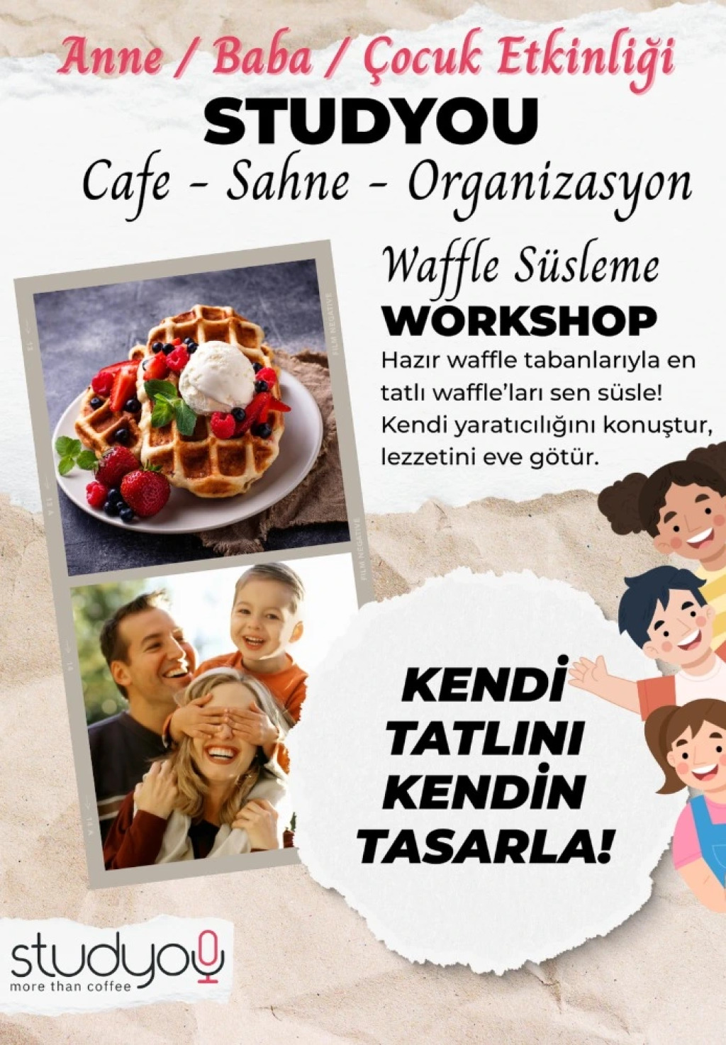 Aile Waffle Atölyesi – Kendi Waffle'ını Kendin Tasarla