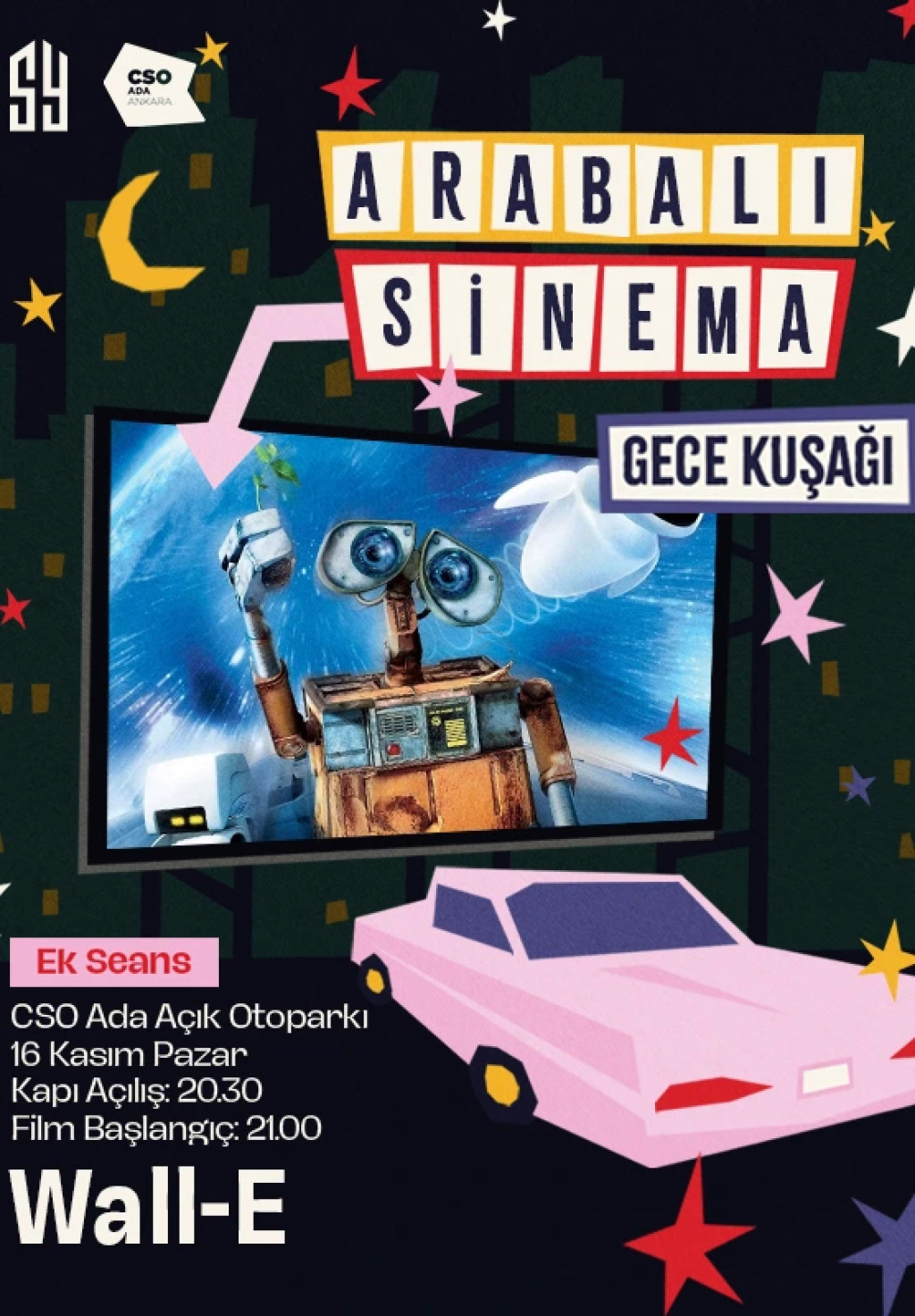 Arabalı Sinema Gece Kuşağı Wall-e (Altyazılı)
