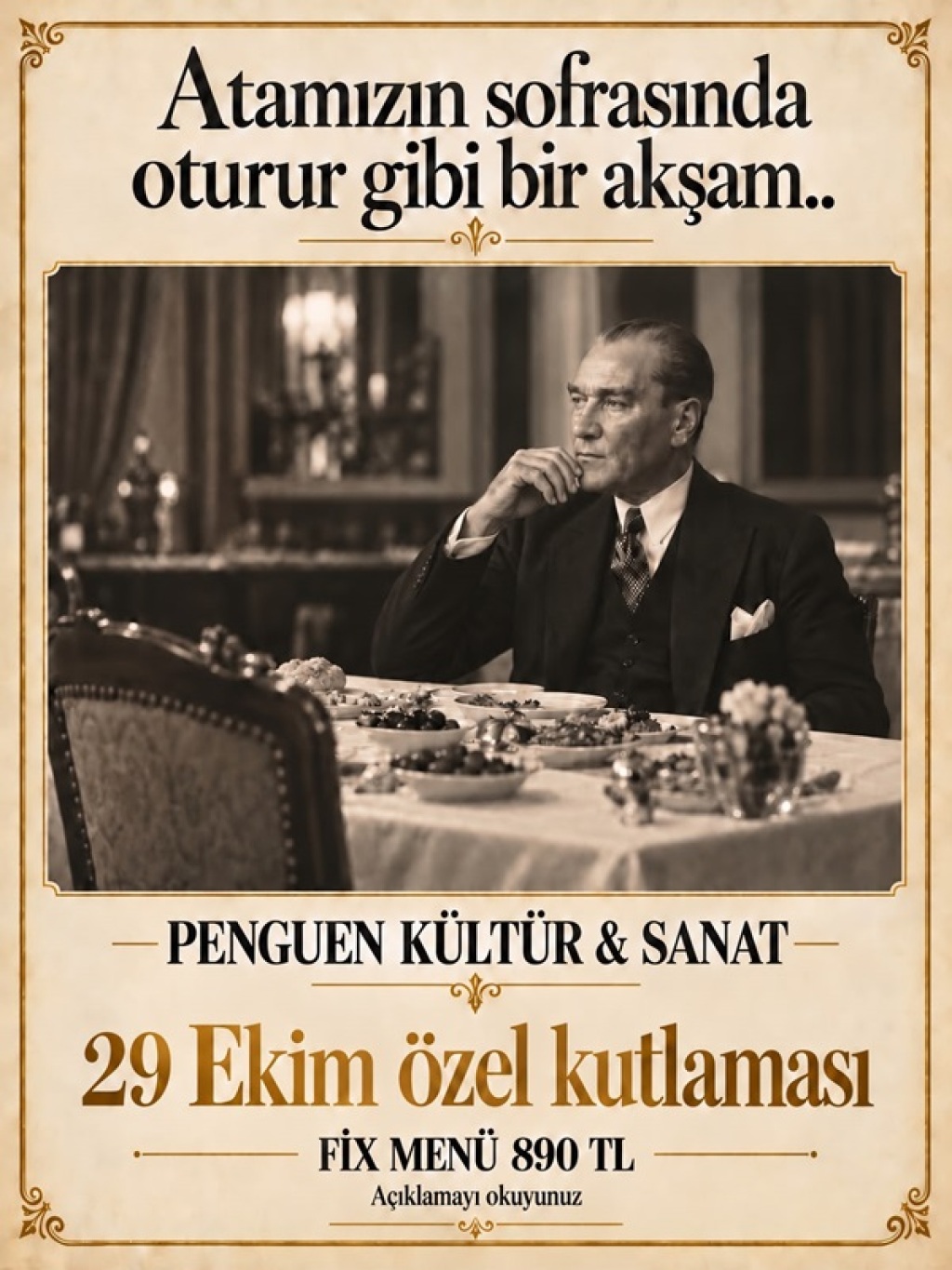 Atamızın sofrasında oturur gibi bir akşam..