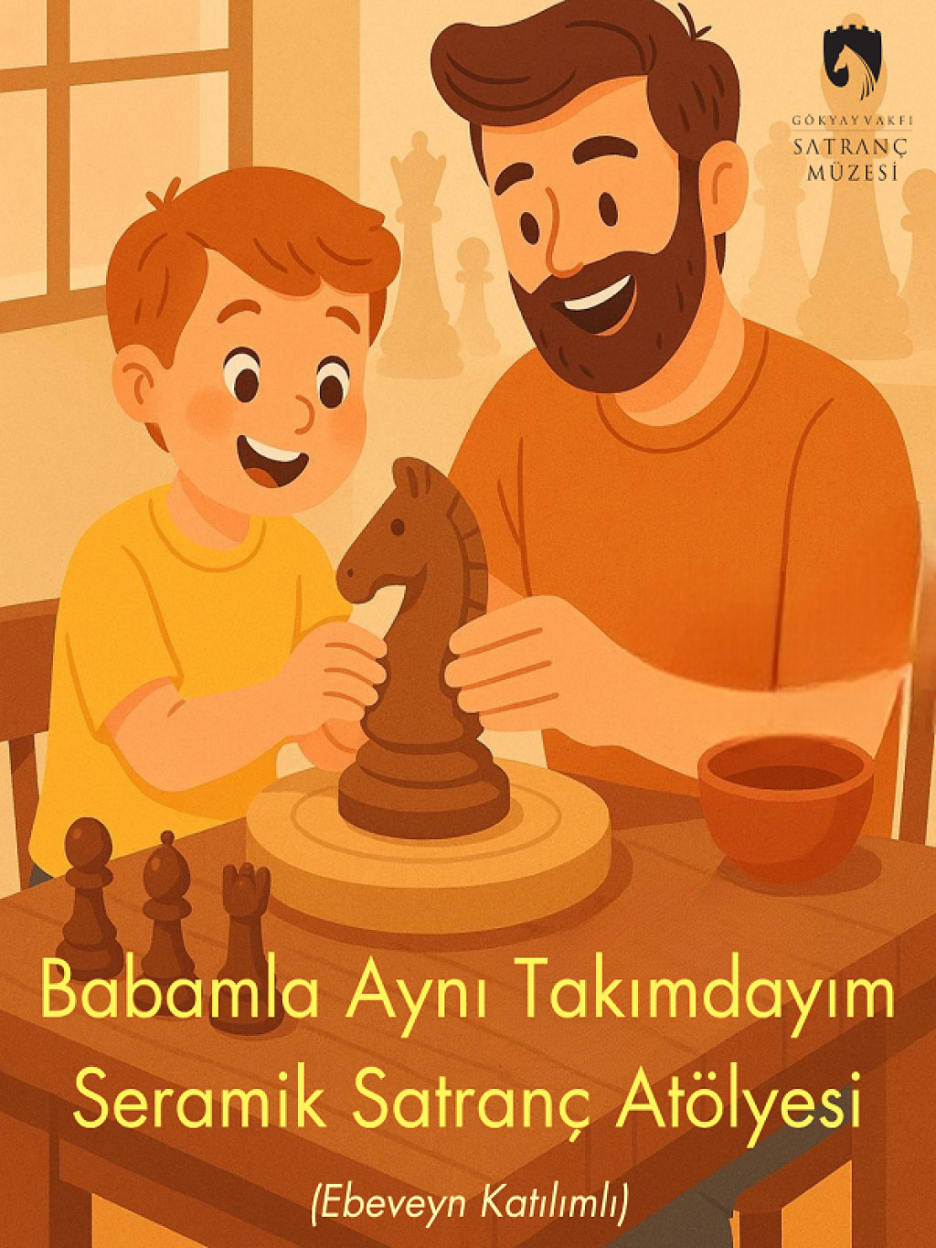 Babamla Aynı Takımdayım: Seramik Satranç Atölyesi