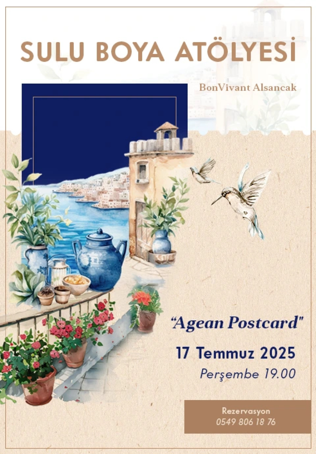 BonVivant Suluboya Atölyesi: Aegean Postcars