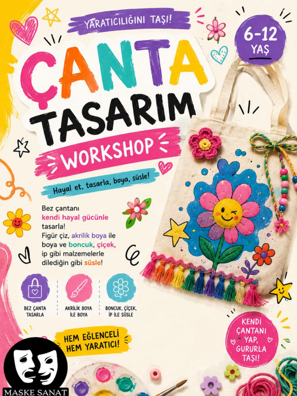 Çocuklar İçin Çanta Tasarım ve Boyama Workshop