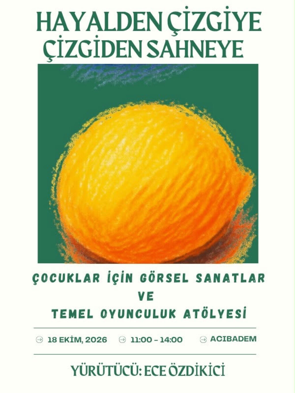 Çocuklar İçin Görsel Sanatlar ve Temel Oyunculuk Atölyesi