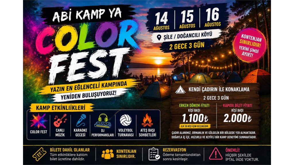 Color Fest Beach Camp - 14-15-16 Ağustos - Şile
