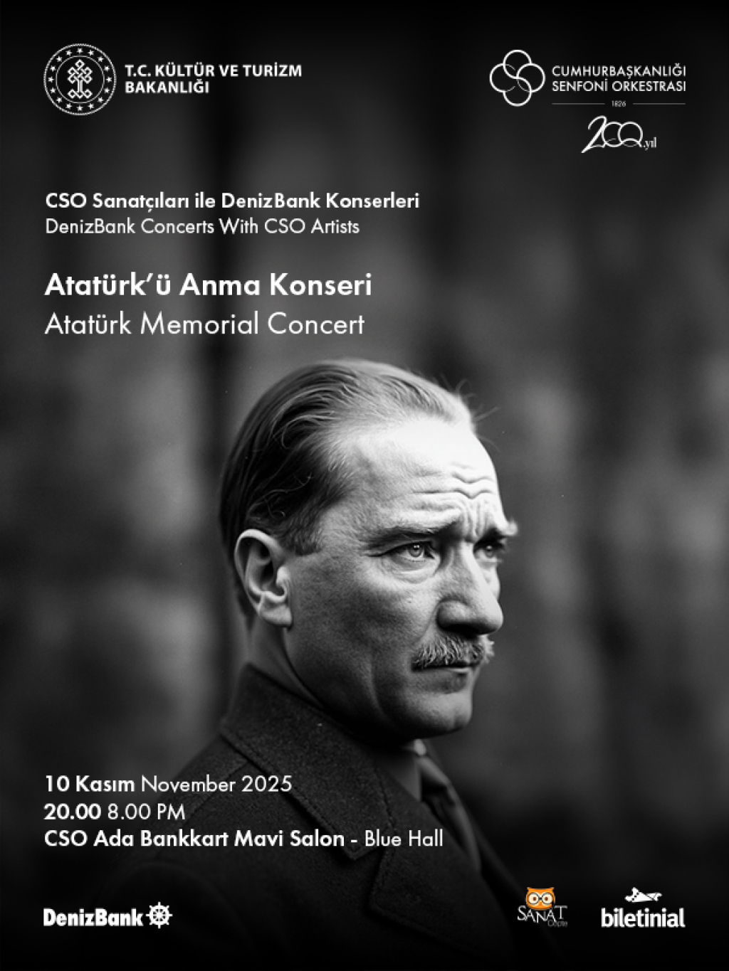 CSO Sanatçıları ile DenizBank Konserleri 10 Kasım 2025 Atatürk'ü Anma