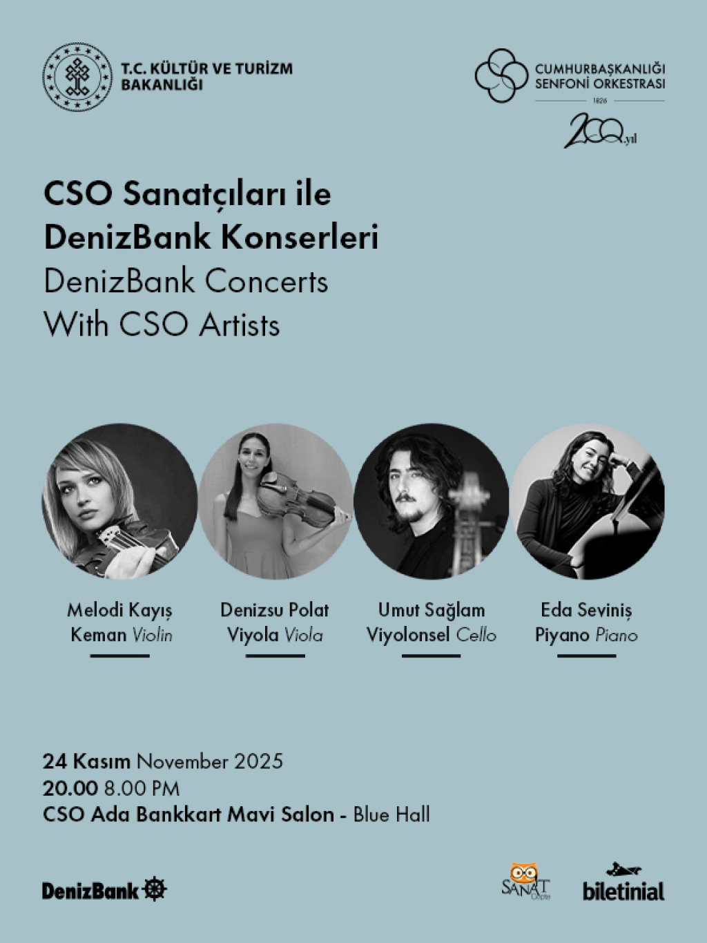 CSO Sanatçıları ile DenizBank Konserleri 24 Kasım 2025