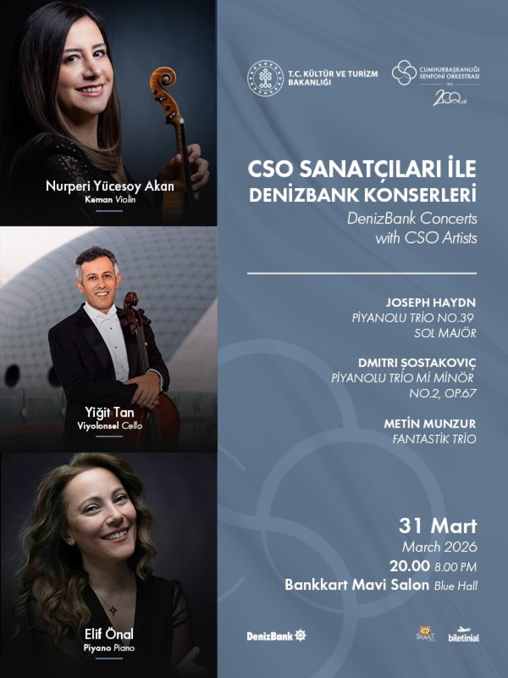 CSO Sanatçıları ile DenizBank Konserleri 31 Mart