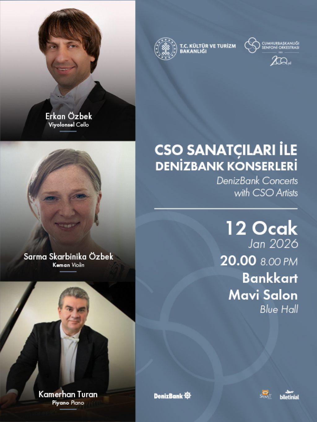 CSO Sanatçıları ile DenizBank Konserleri "Trio Sis"