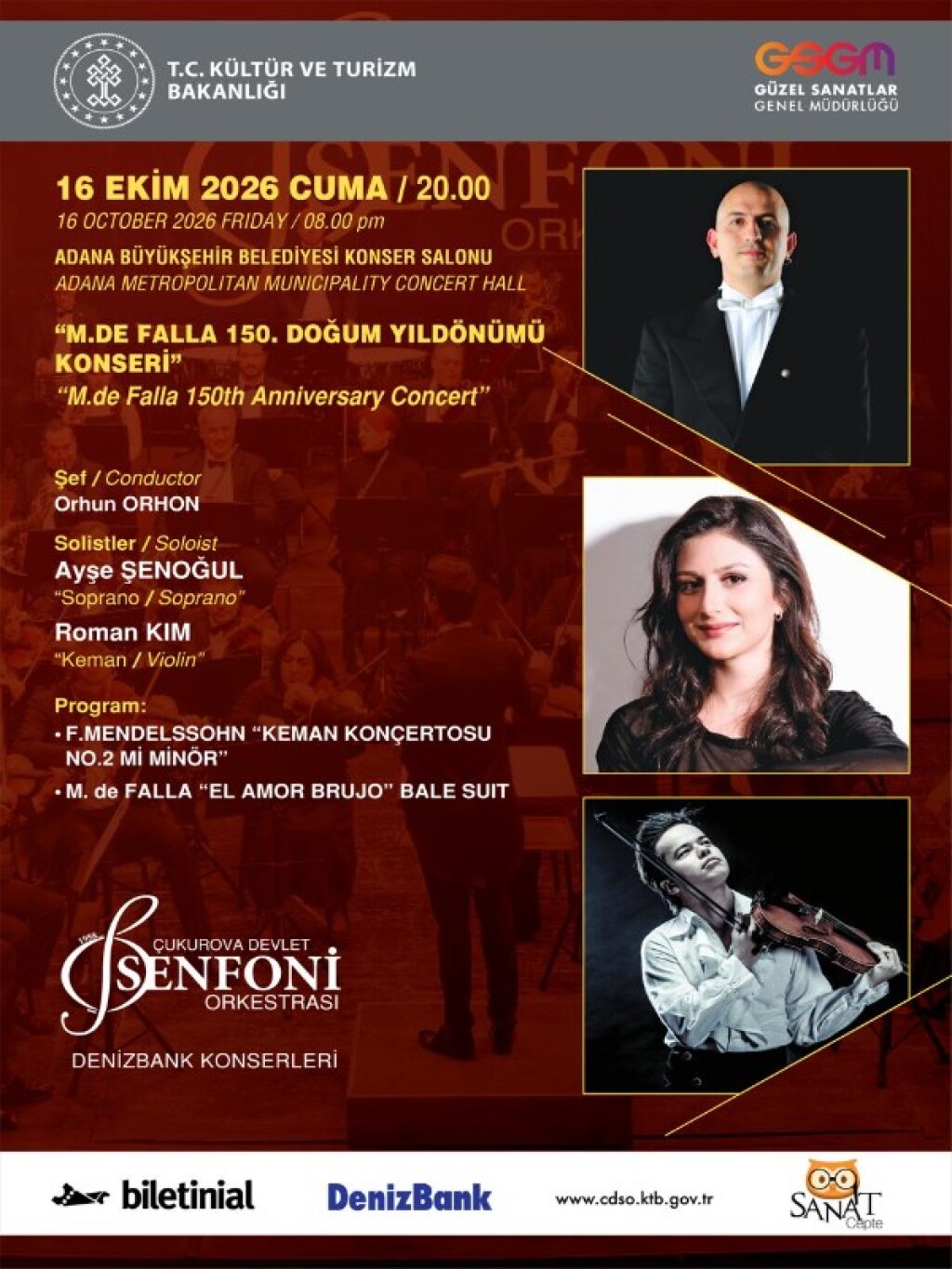 Çukurova Devlet Senfoni Orkestrası 16 Ekim