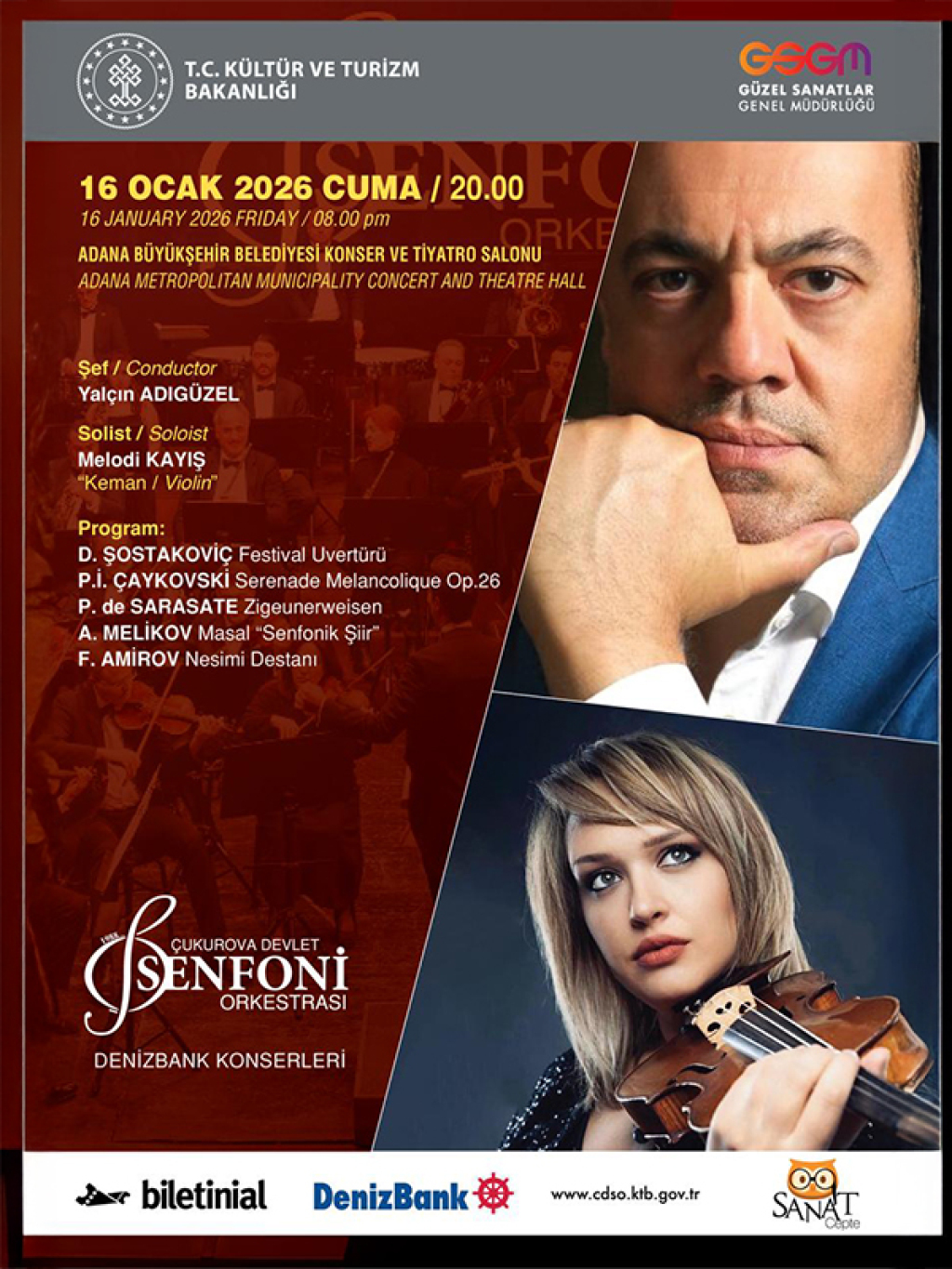 Çukurova Devlet Senfoni Orkestrası 16 Ocak