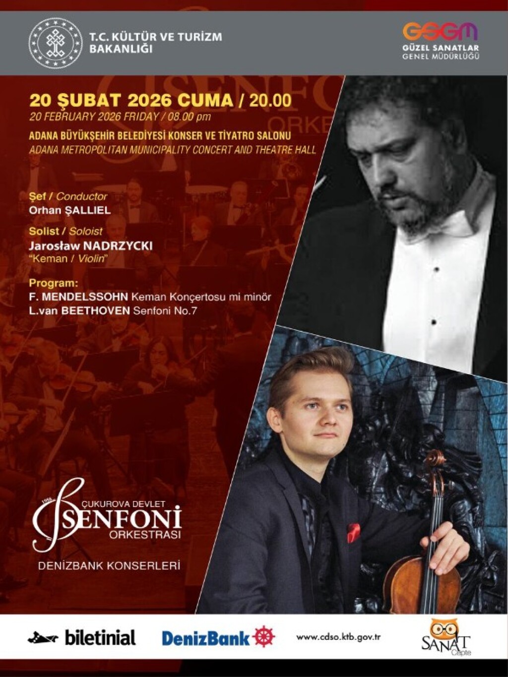 Çukurova Devlet Senfoni Orkestrası 20 Şubat