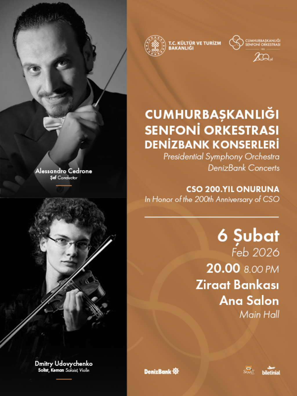 Cumhurbaşkanlığı Senfoni Orkestrası DenizBank Konserleri 06 Şubat