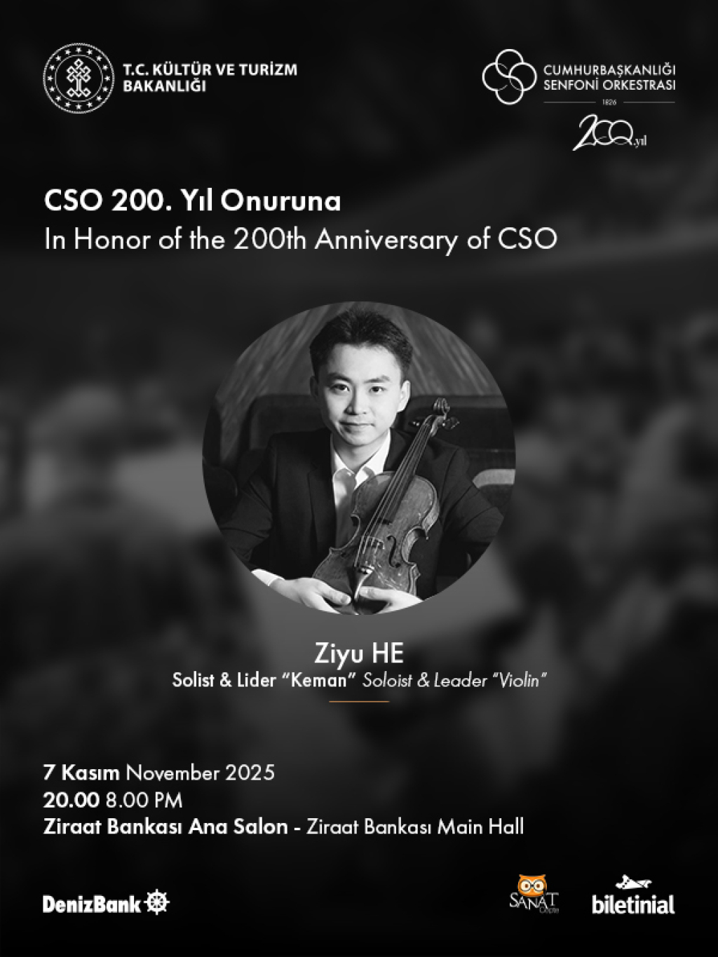 Cumhurbaşkanlığı Senfoni Orkestrası DenizBank Konserleri 07 Kasım 2025