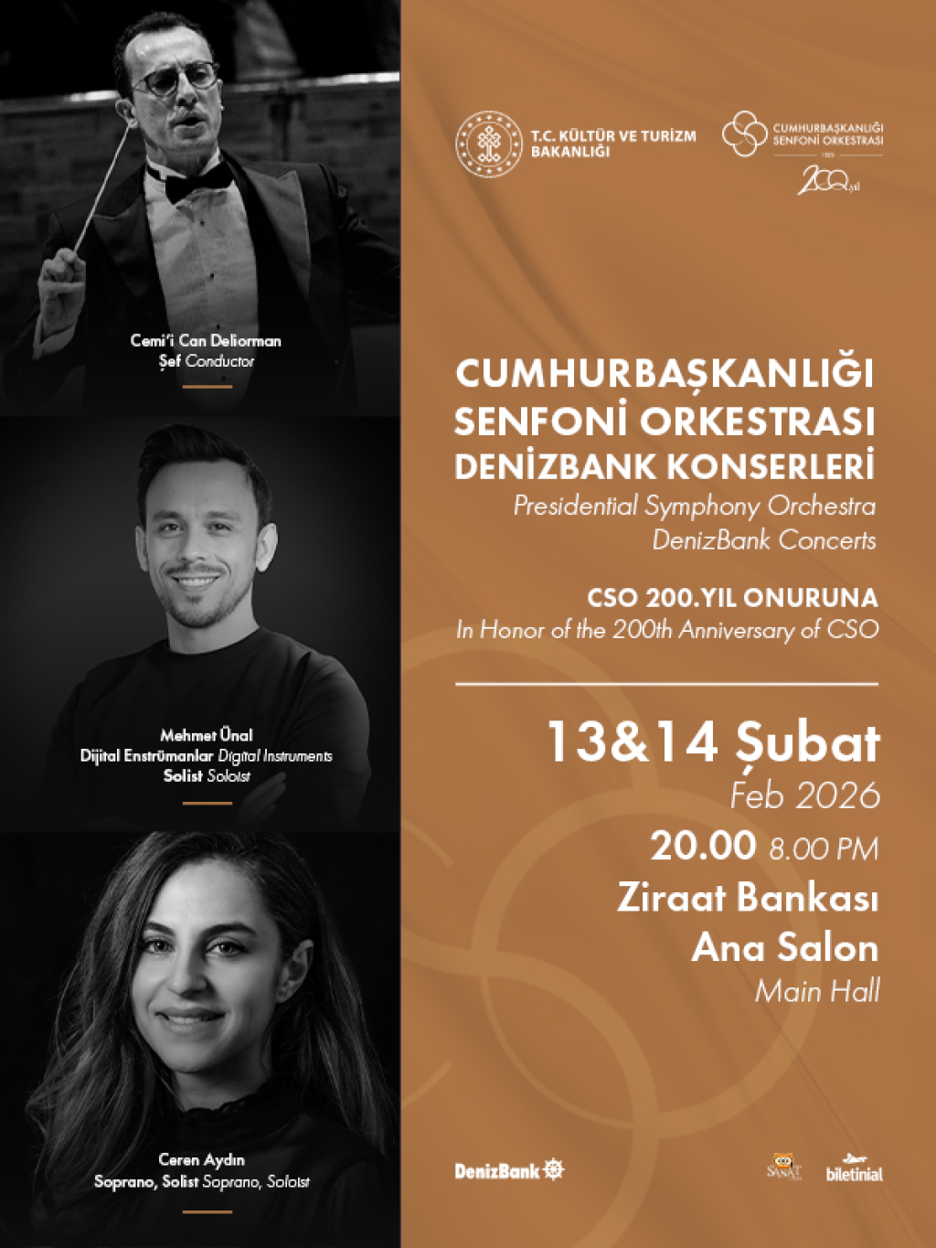 Cumhurbaşkanlığı Senfoni Orkestrası DenizBank Konserleri 13 & 14 Şubat