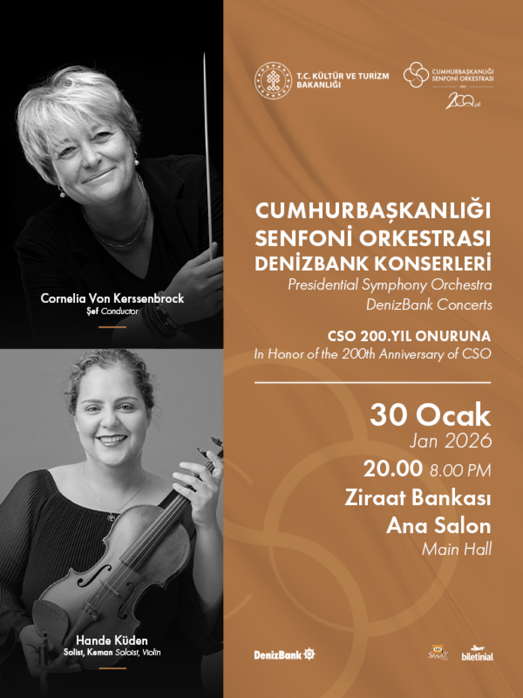 Cumhurbaşkanlığı Senfoni Orkestrası DenizBank Konserleri 30 Ocak