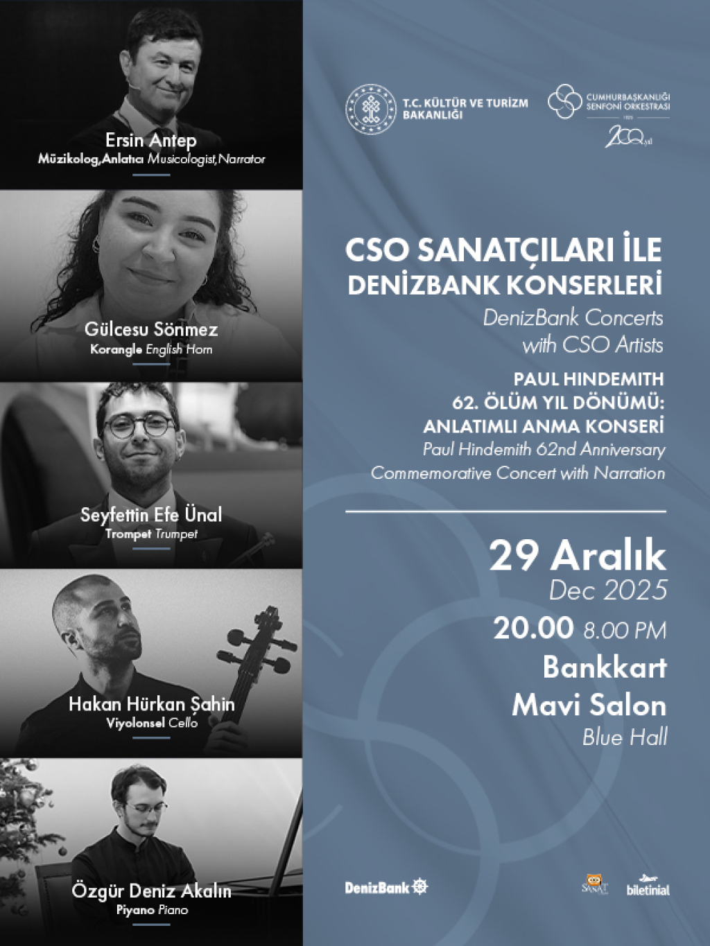 Cumhurbaşkanlığı Senfoni Orkestrası "Oda Müziği Konseri" 29 Aralık