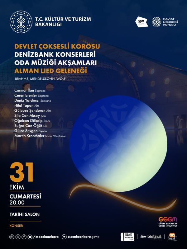 Devlet Çoksesli Korosu DenizBank Konserleri Oda Müziği Akşamları - Alman Lied Geleneği