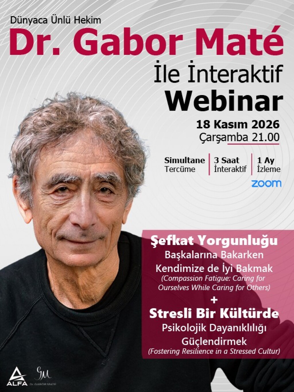 Dr. Gabor Maté ile İnteraktif Webinar