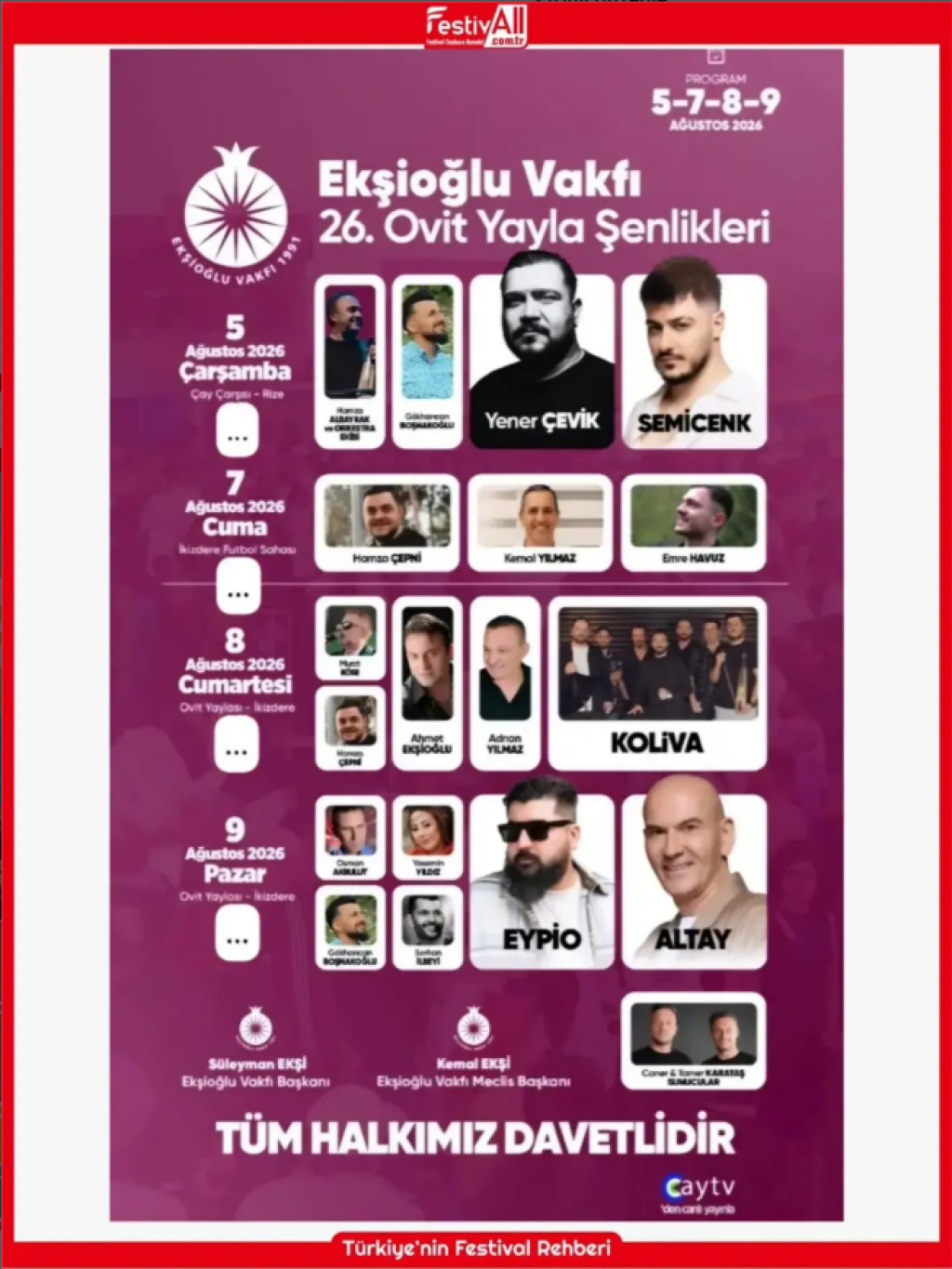Ekşioğlu Vakfı Ovit Yayla Şenlikleri