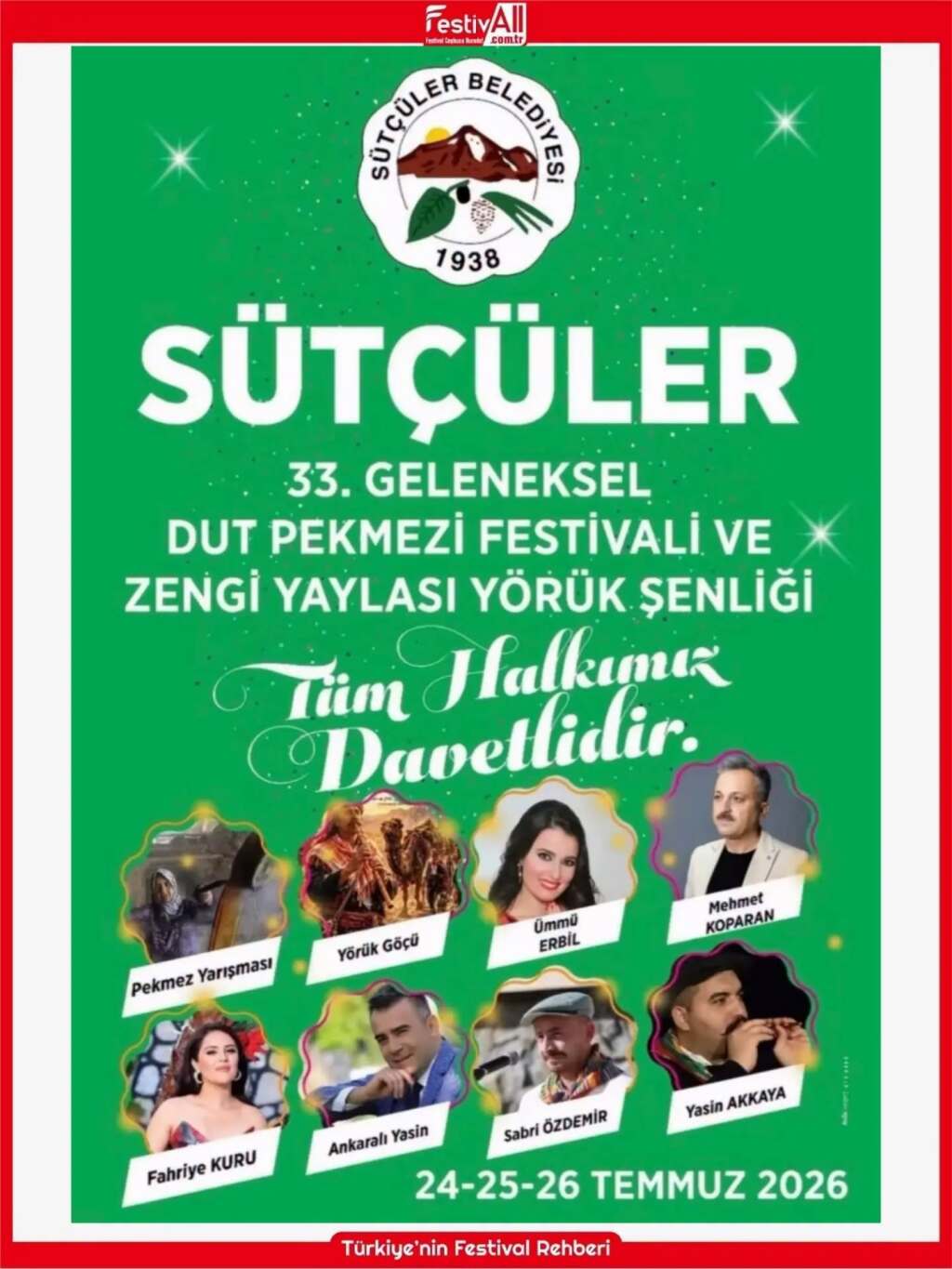Geleneksel Dut Pekmezi Festivali Ve Zengi Yaylası Yörük Şenliği