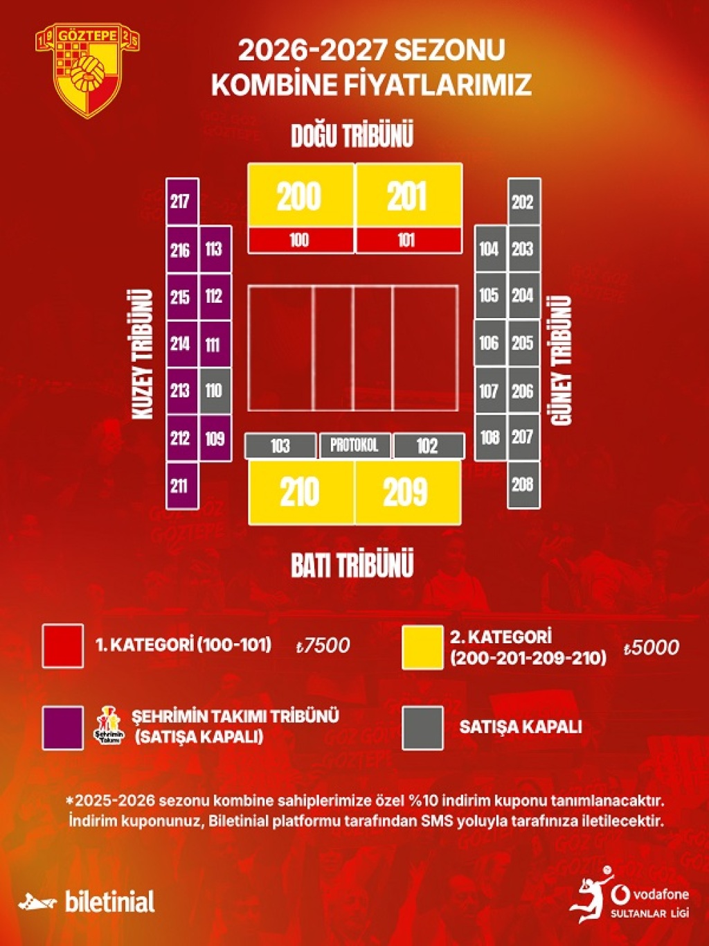 Göztepe Voleybol Sezonluk Bilet Satışı 2026-2027