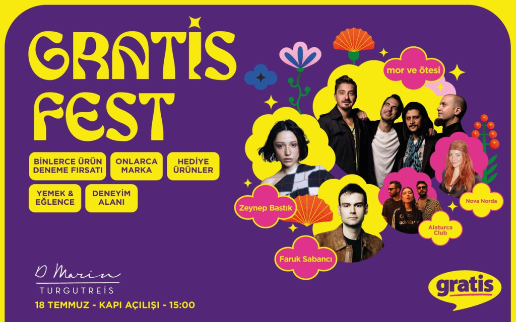 Gratis Fest - Bodrum | Mor ve Ötesi, Zeynep Bastık, Faruk Sabancı
