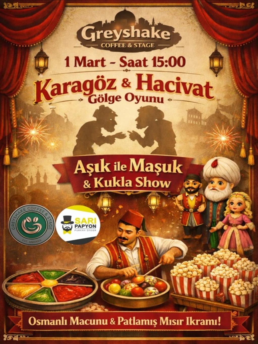 Hacivat Karagöz Gölge Oyunu Aşık İle Maşuk