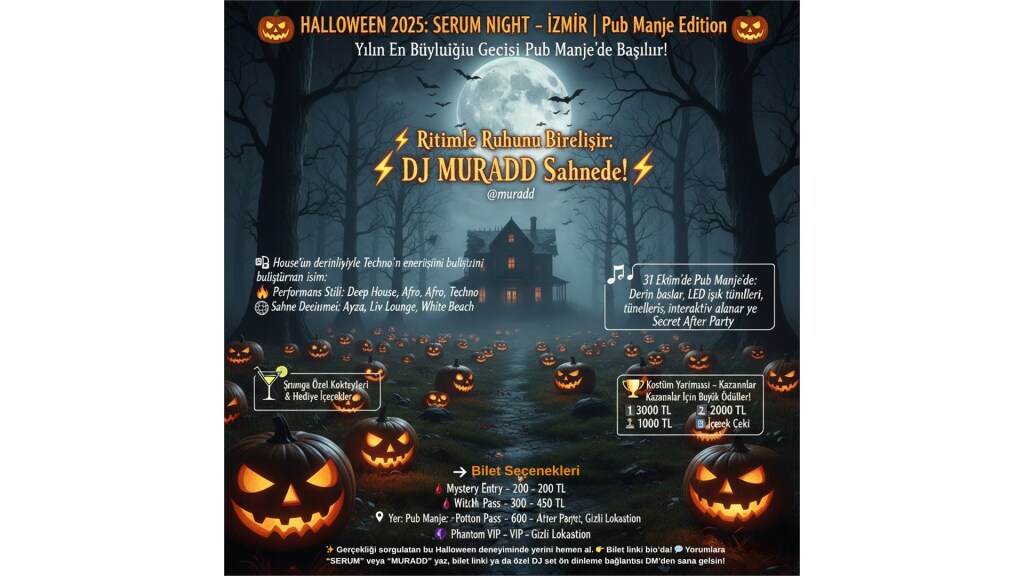 HALLOWEEN 2025: SERUM NIGHT – İZMİR Pub Manje Edition - Ödüllü Yarışma