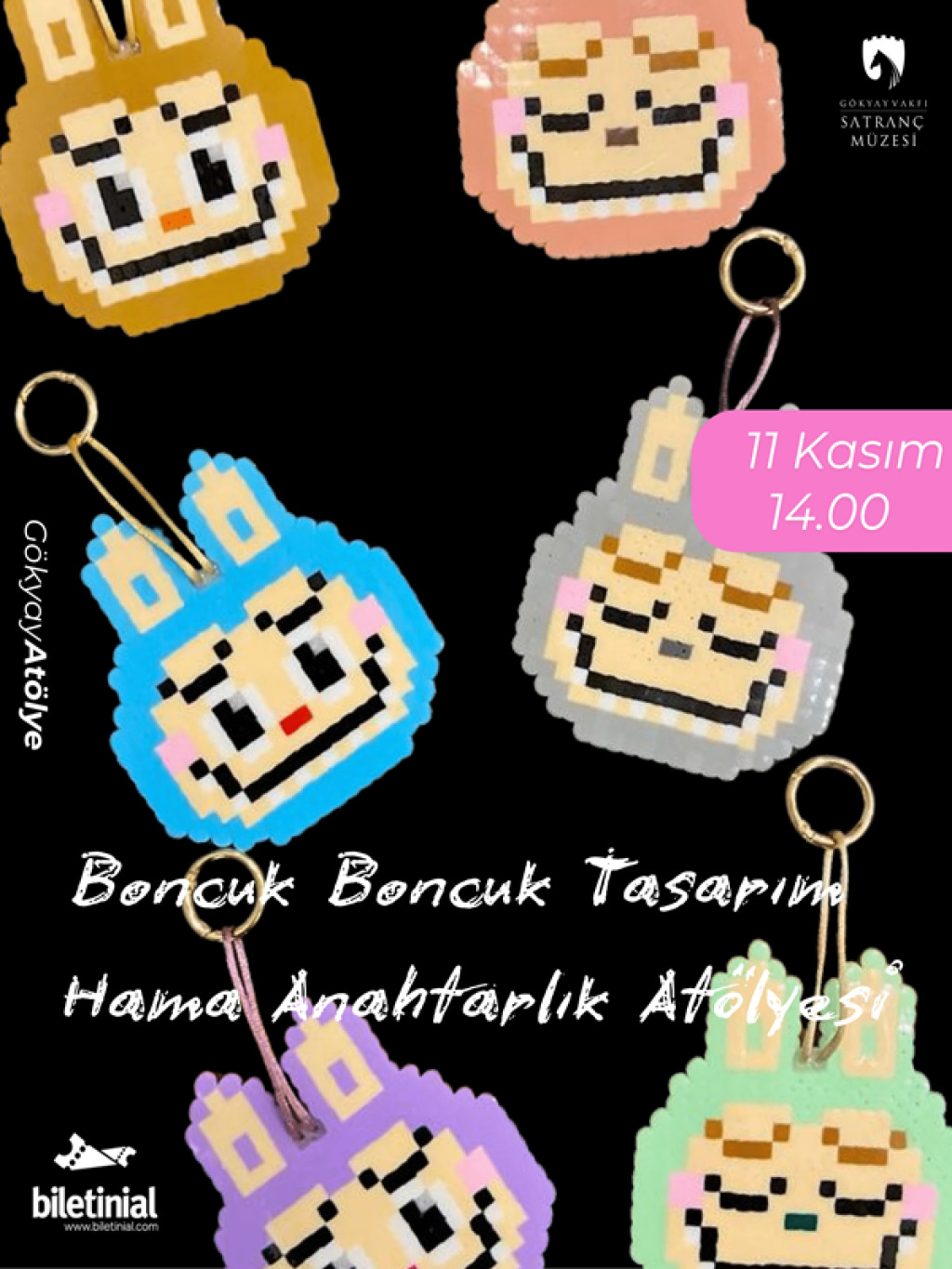 Hama Boncuk Anahtarlık Atölyesi (Labubu Temalı)