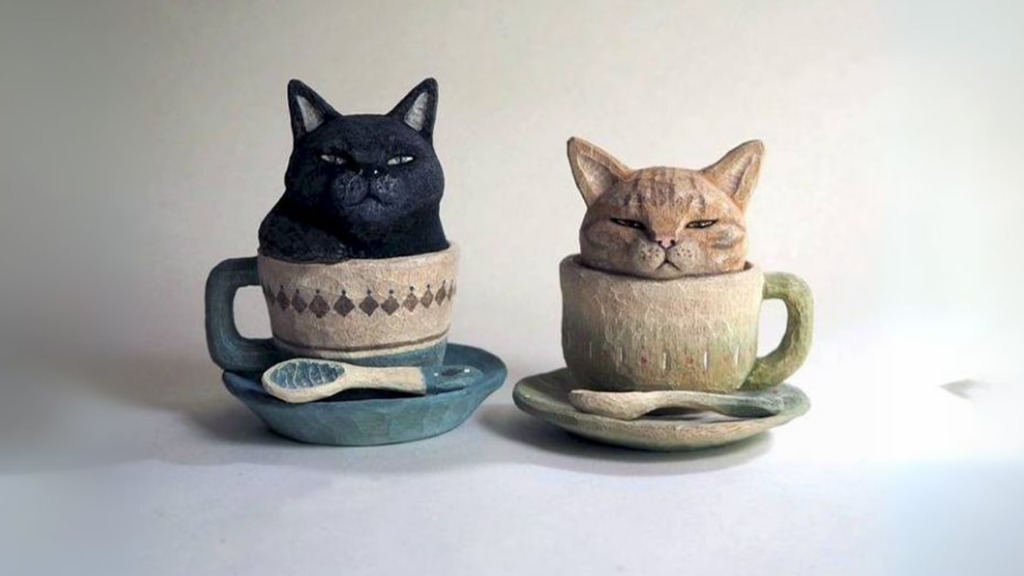 Heykel - Fincan Kedi