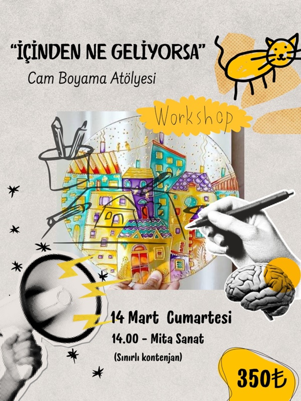 "İçinden Ne Geliyorsa" Cam Boyama Atölyesi
