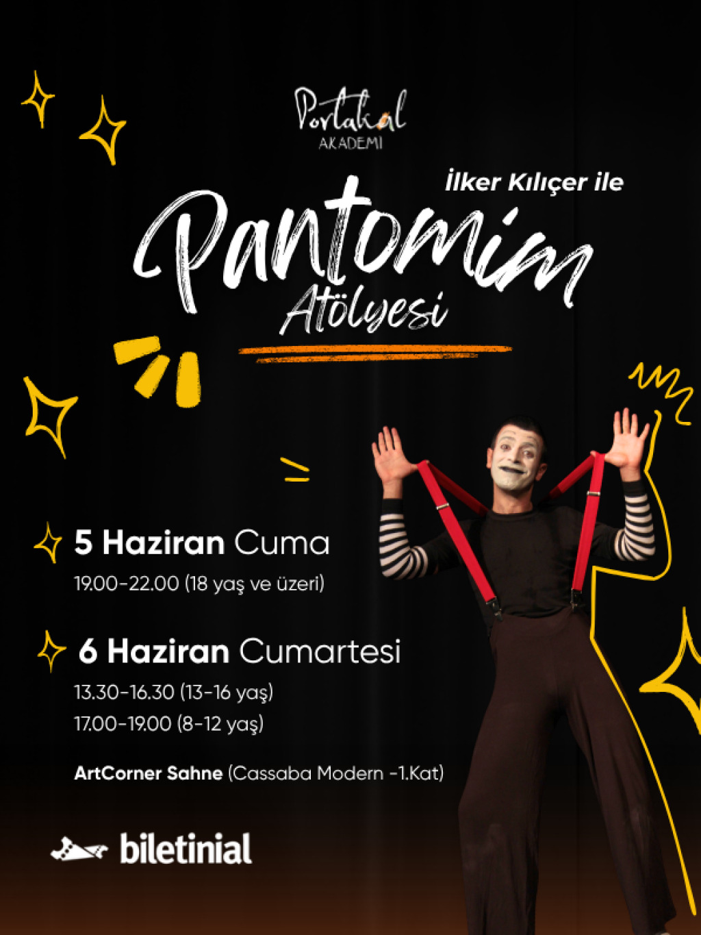 İlker Kılıçer ile Çocuklar İçin Pantomim Atölyesi