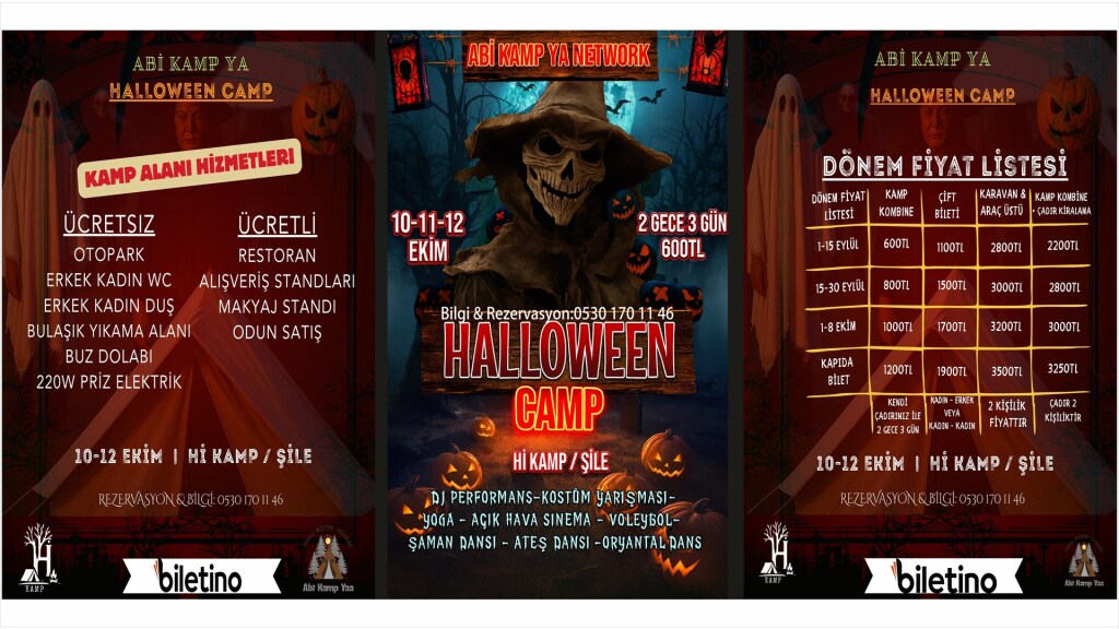İstanbul Halloween Kampı - Hi Kamp Şile - 10-11-12 Ekim (Erken Dönem İndirimli Biletler)