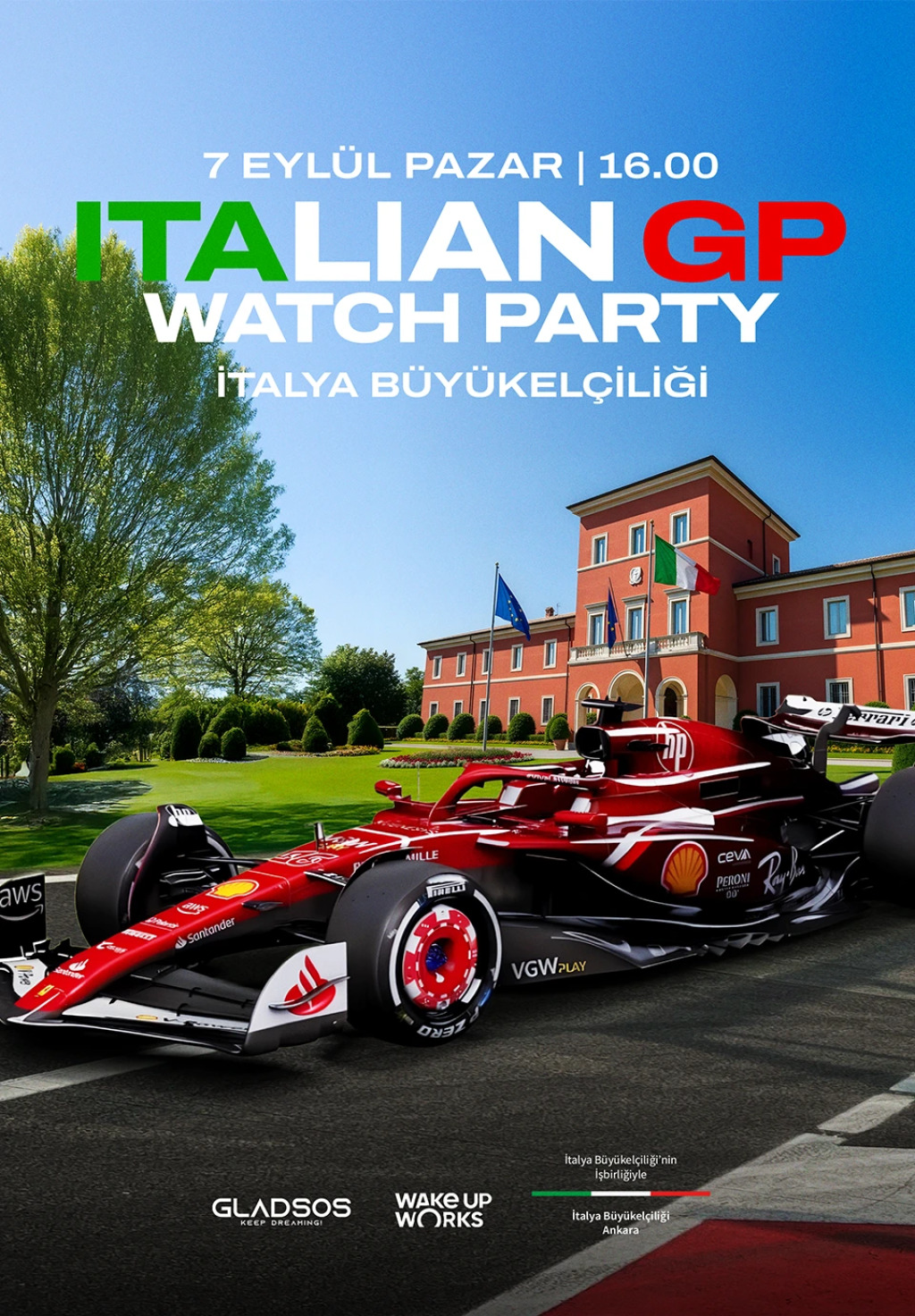 "Italian Gp Watch Party @ Italya Büyükelçiliği"