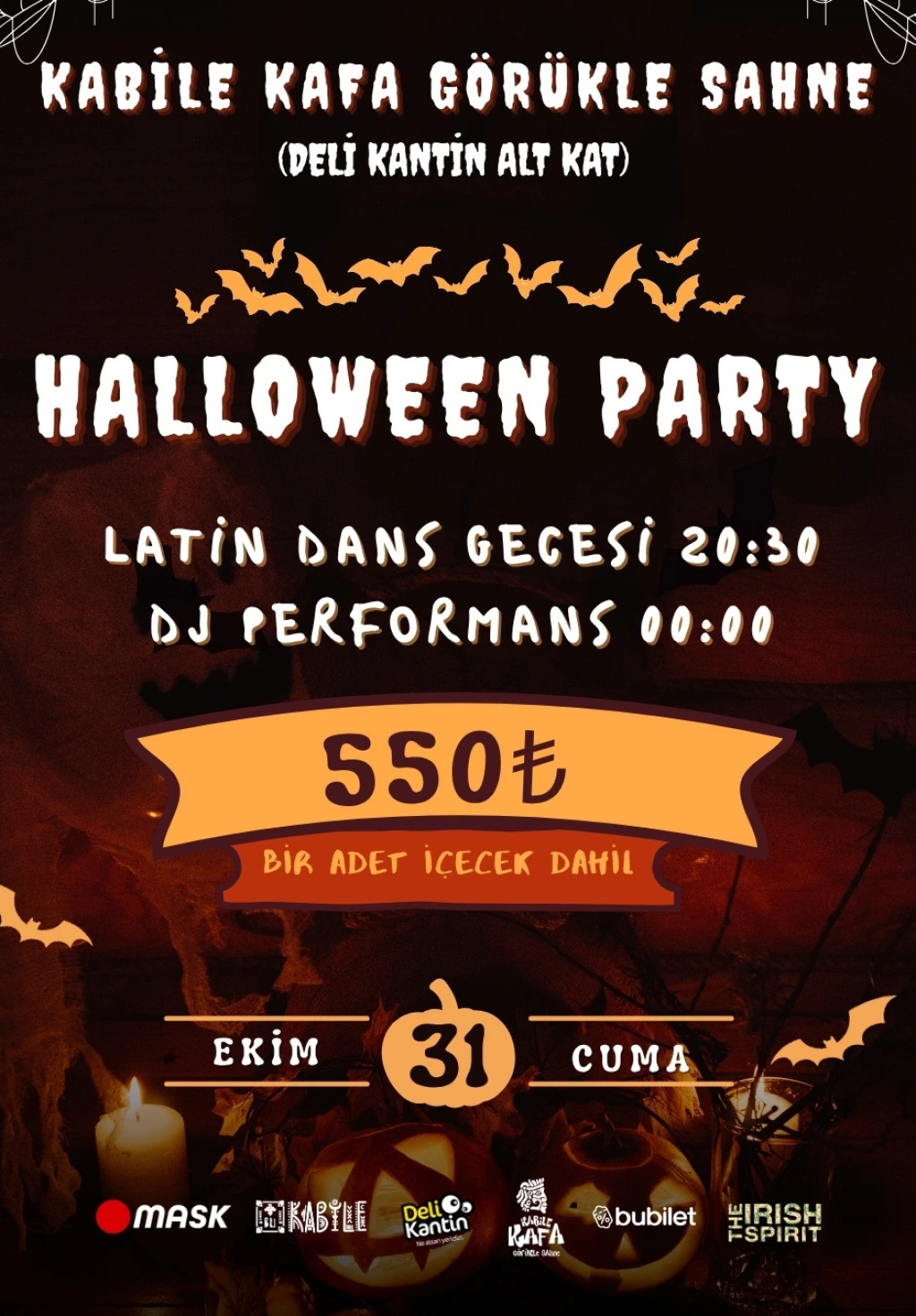 Kabile Kafa Haloween Party-Latin Dans ve Dj Performans