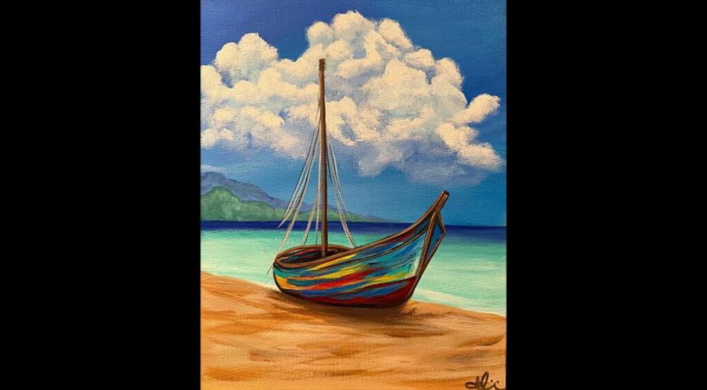 Masterpiece Galata Resim - Kıyıdaki Sandal