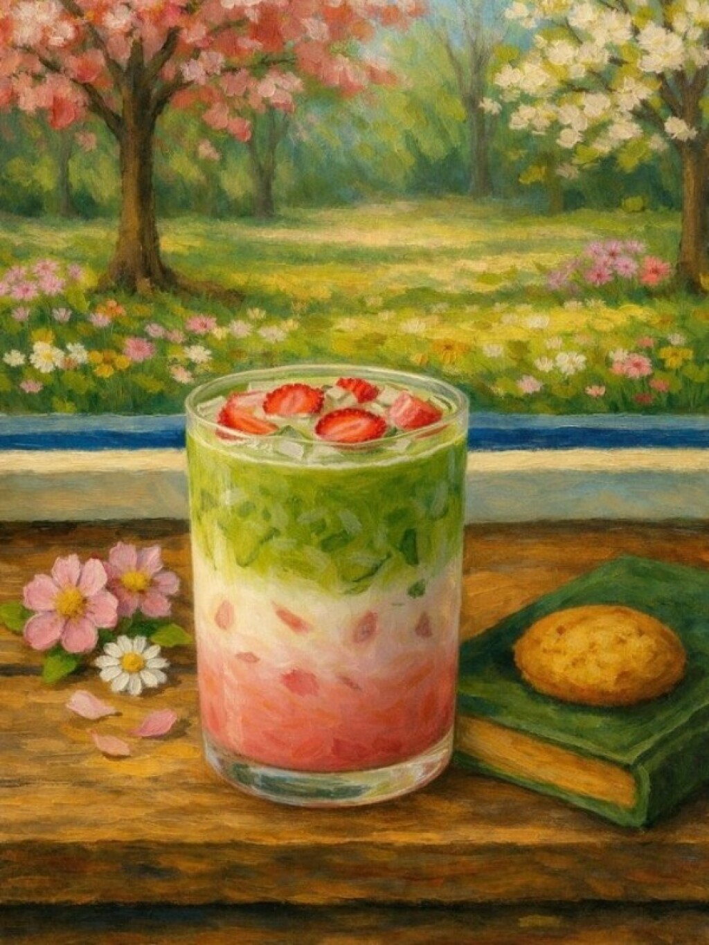Masterpiece Resim - Strawberry Matcha Latte