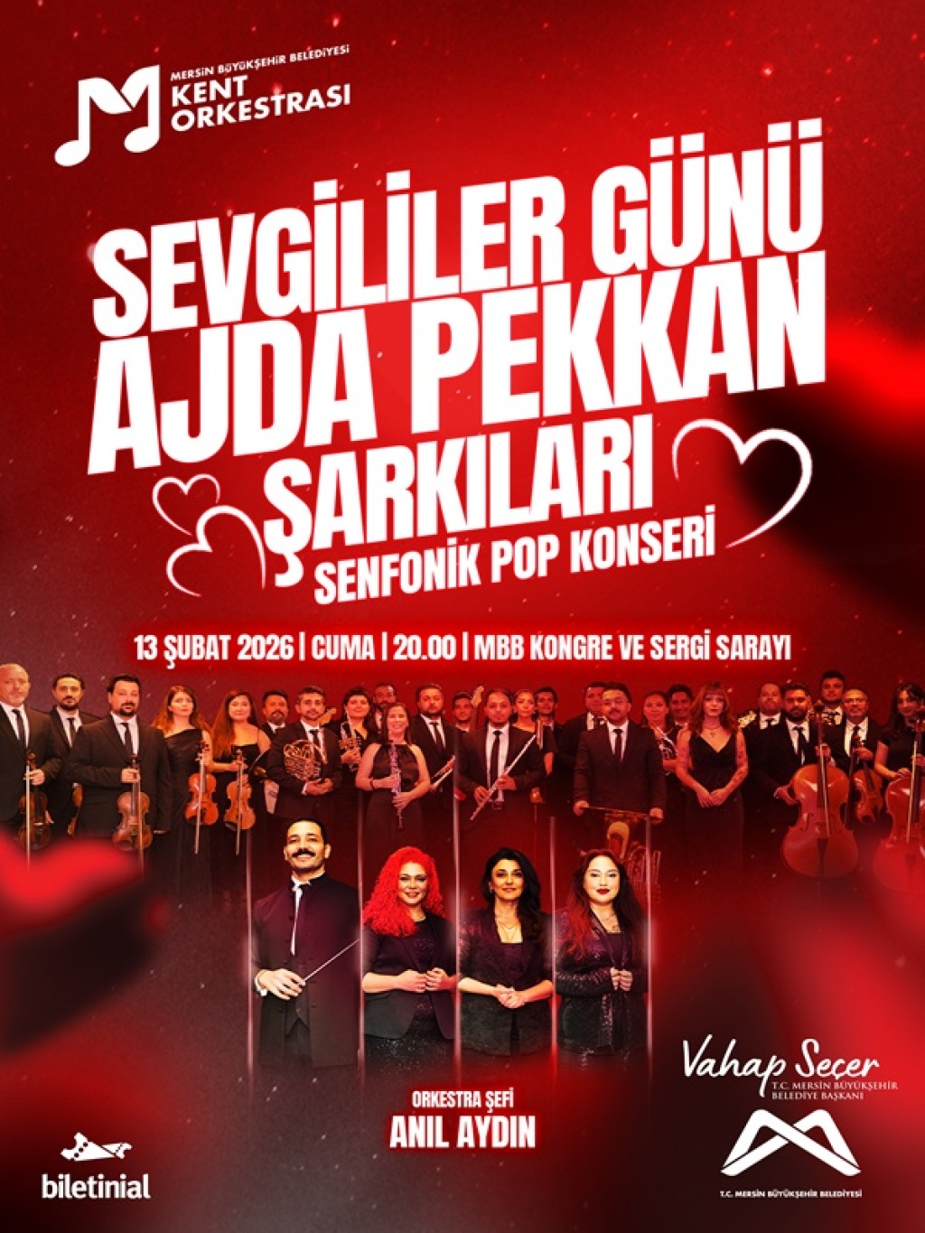 Mersin Büyükşehir Belediyesi Sevgililer Günü Ajda Pekkan Şarkıları Senfonik Pop