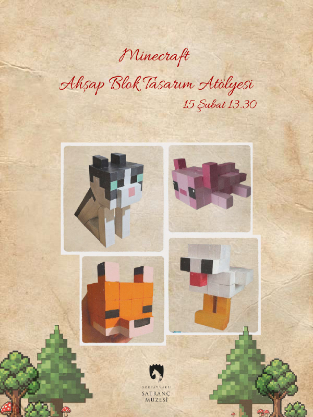 Minecraft Ahşap Blok Tasarım Atölyesi